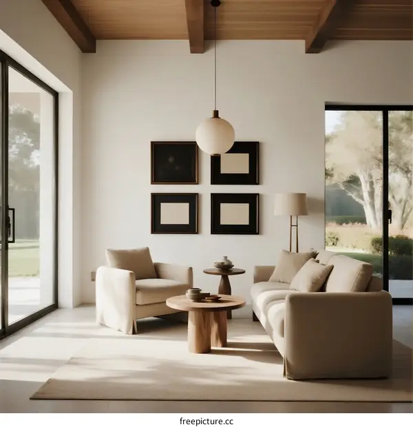 Modern Living Room with Natural Light and Minimalist Decor