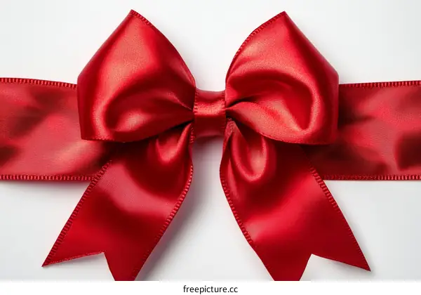Red Satin Ribbon Bow Gift Decoration