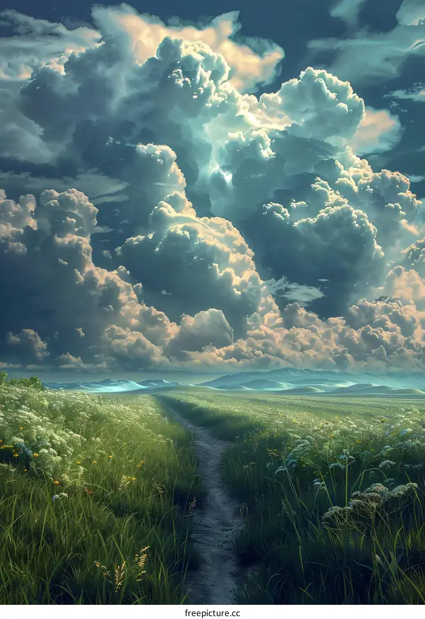 Pathway Through the Field to the Hill