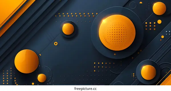 Abstract Background with Orange and Black Circles