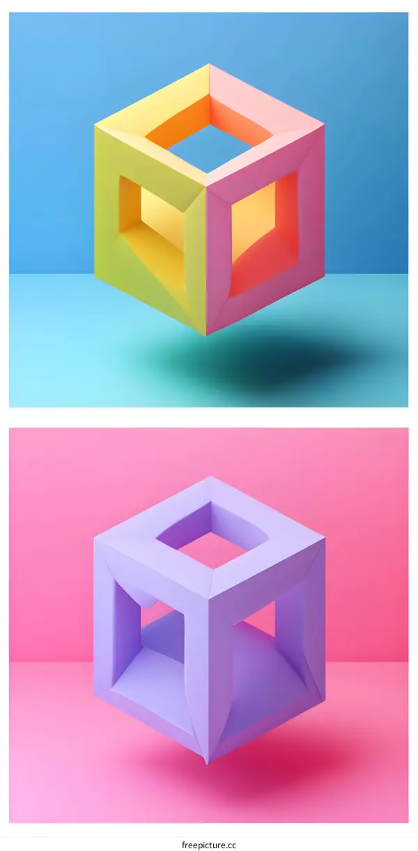 Abstract Geometric Shapes with Vibrant Colors