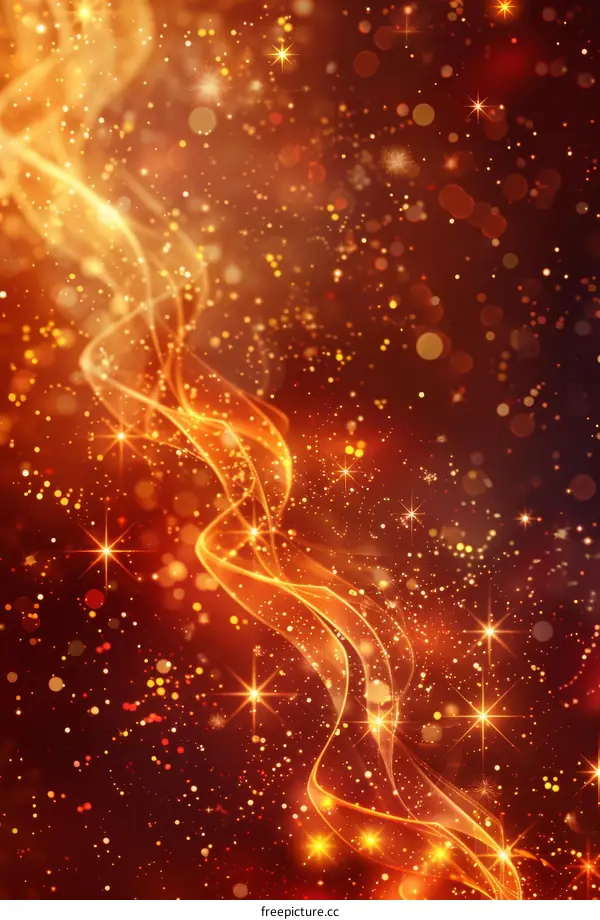 Golden flames and shiny stars