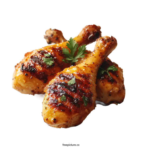 [Transparent Background PNG]Delicious Grilled Chicken Drumsticks with Herbs