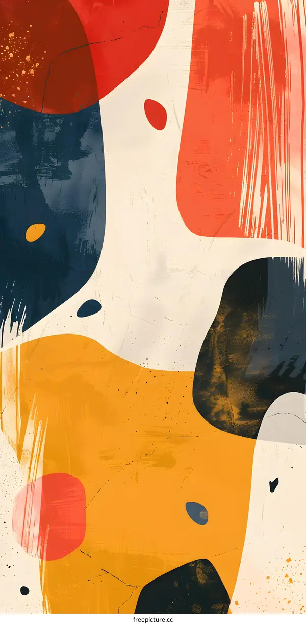 Abstract Art With Colorful Shapes And Texture