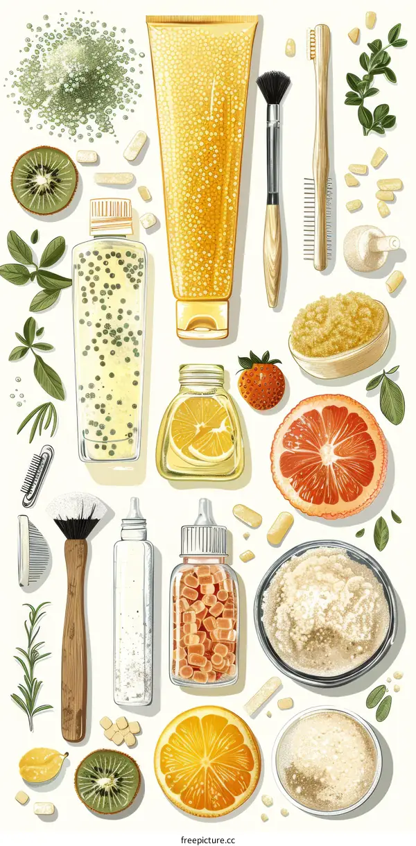 Natural skincare products with fruit and botanical extracts