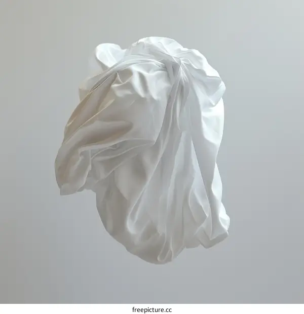 White cloth floating in the air