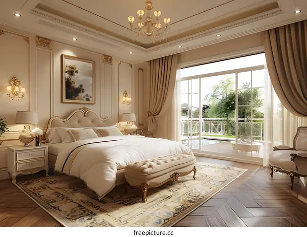 European-style luxury bedroom
