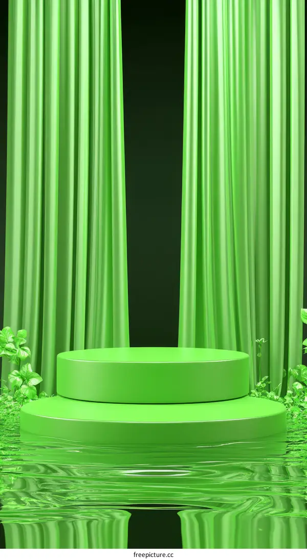 Green Stage Podium Display Background