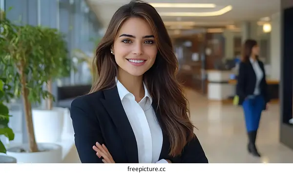 Confident Business Woman in Modern Office