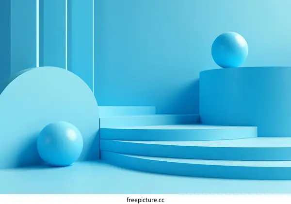 Blue abstract geometric shapes background