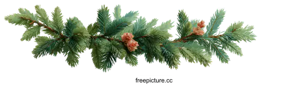 [Transparent Background PNG]Christmas Fir Branch Garland Decoration