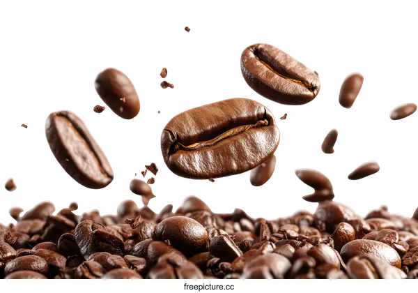 [Transparent Background PNG]Coffee Beans in Motion