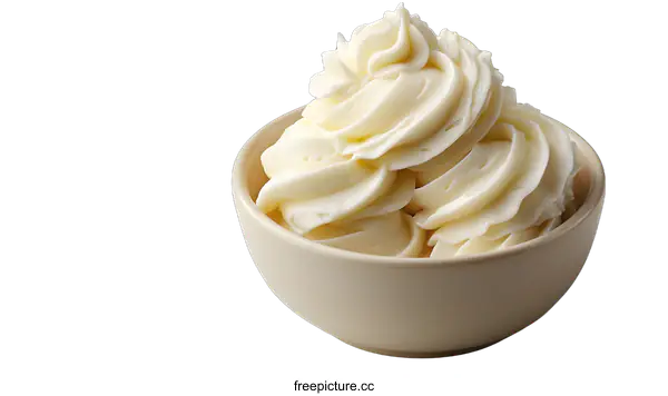 [Transparent Background PNG]Creamy Whipped Butter in a Bowl