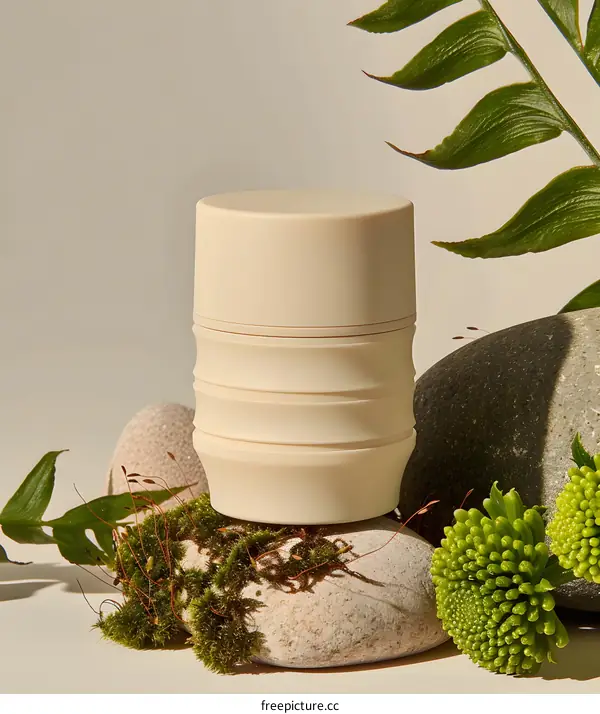 Natural Beauty Product Packaging On White Background