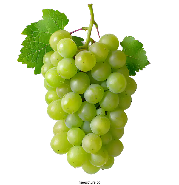 [Transparent Background PNG]Bunch of green grapes on white background