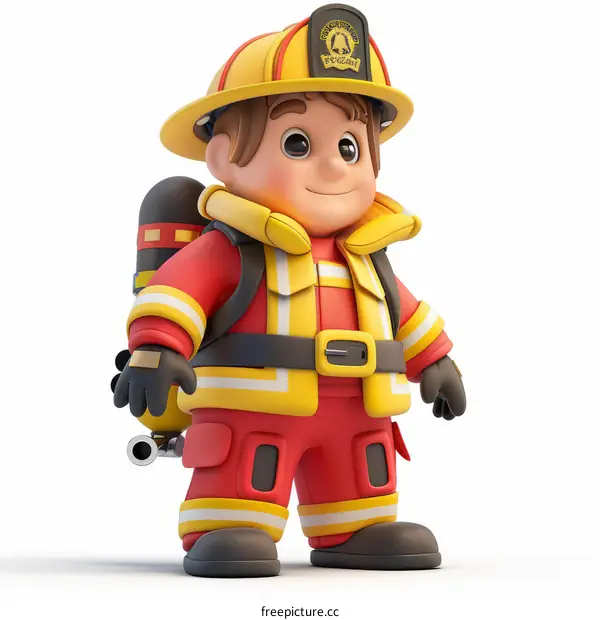 Cartoon Character of a Firefighter