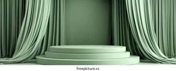 Sage Green Minimalist Product Display Stage