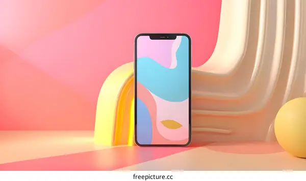 Abstract Background With Phone Mockup