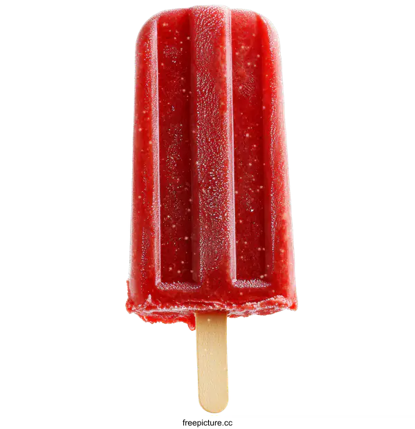 [Transparent Background PNG]Delicious Red Fruit Popsicle Close-Up