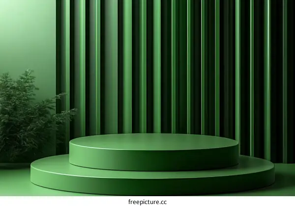 Green Geometric Product Display Podium