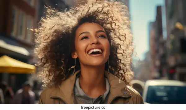 Vivacious Blonde Woman Strolling Carefree