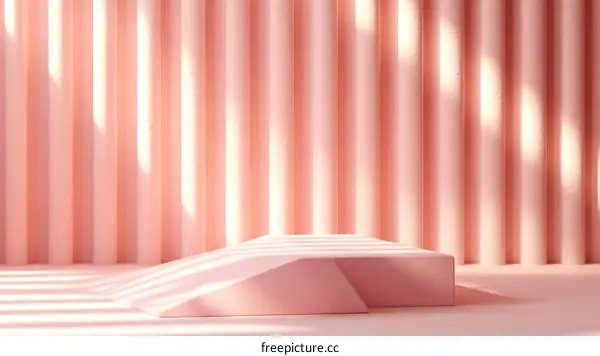 Pink Geometric Display Podium Studio Background