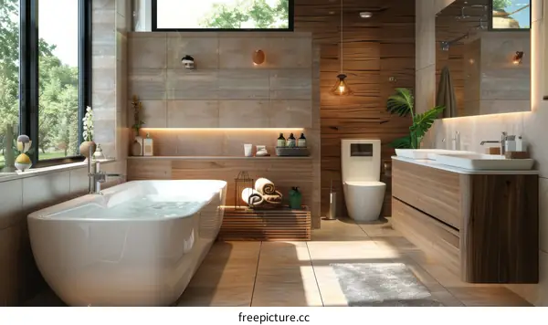 Modern Luxurious Bathroom Design Illustration