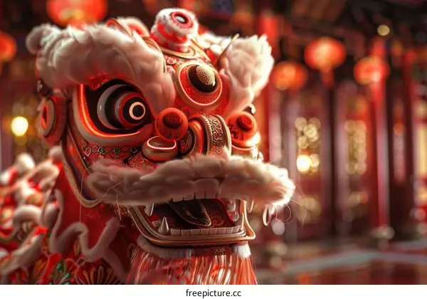 Vibrant Spectacle: Lion Dance on Stage