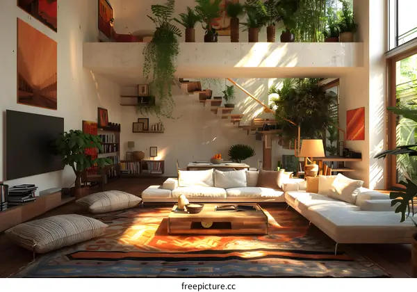 Stairway to the living room