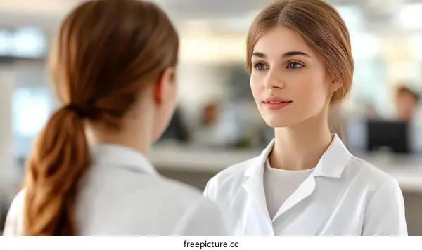 Two Caucasian Women in Conversation