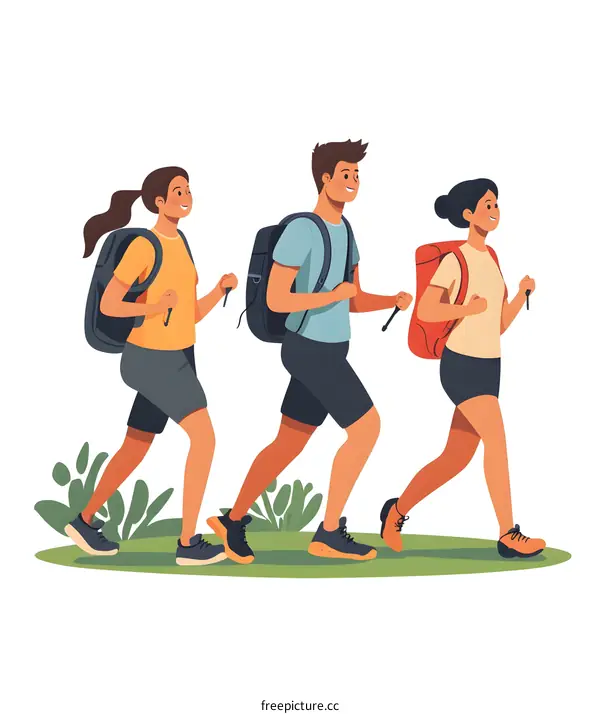 Group of Friends Hiking and Enjoying the Outdoors