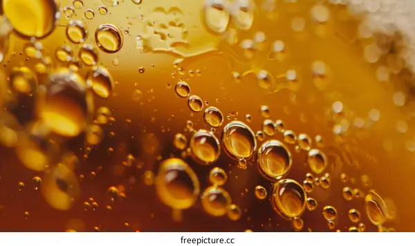 Abstract Amber Liquid Bubbles