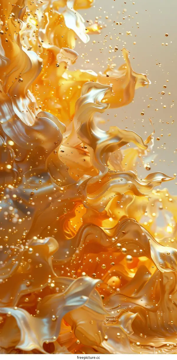 Abstract Orange Liquid Splash