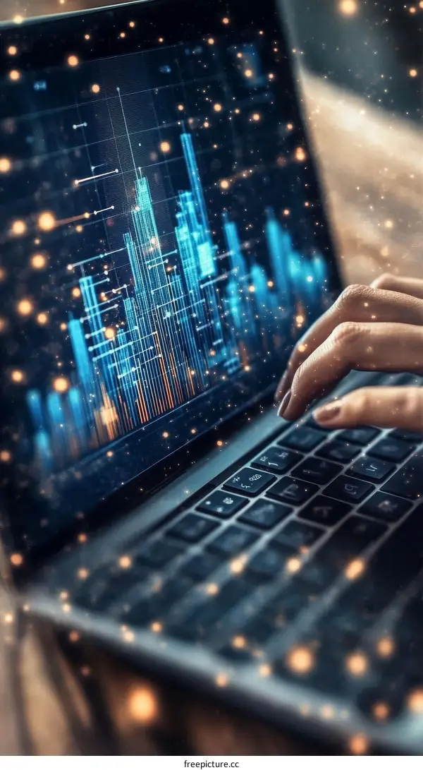 Modern Business Data Analysis On Laptop