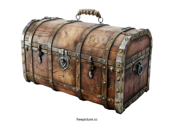 [Transparent Background PNG]Old Wooden Chest Isolated on transparent background