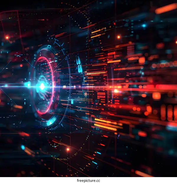 Futuristic Technology Interface Background Abstract Digital