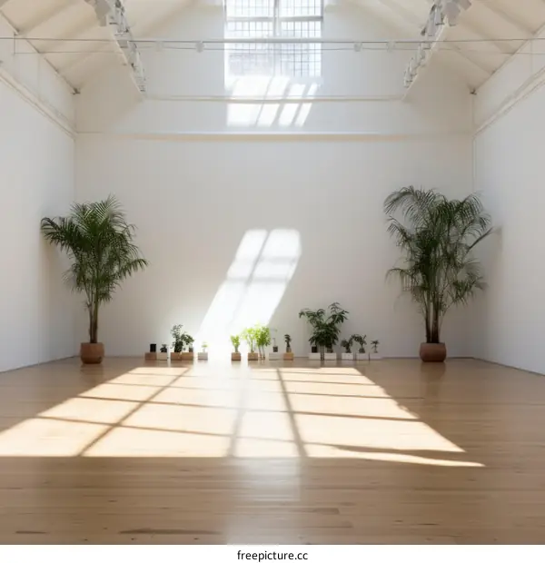 Sunlight Streaming Through a Large Window in a Minimalist Room
