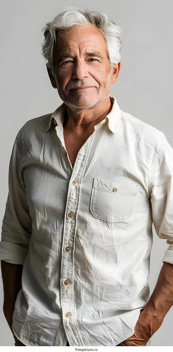 portrait of an older man with white hair and beard