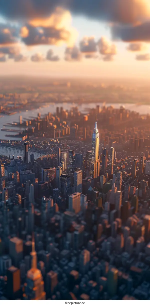 New York City Skyline with Iconic Landmarks