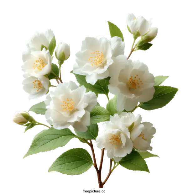 [Transparent Background PNG]Beautiful Jasmine Blossoms Branch