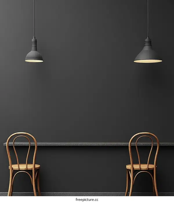 Modern Interior Design Mockup with Dark Wall