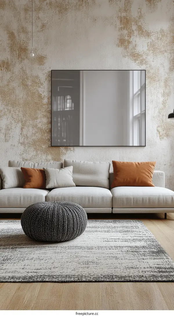 Modern Living Room Interior Design with a Stylish Rug