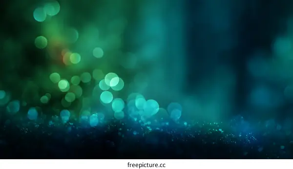 Abstract Bokeh Background in Teal and Green Tones