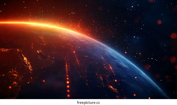 Earth Illuminated in Space