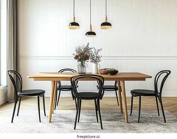 Modern Dining Room Interior Design Illustration