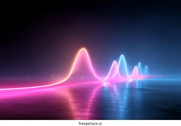 Neon Light Curves Abstract Background