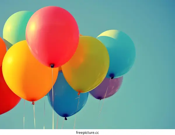Colorful Balloons in Sky