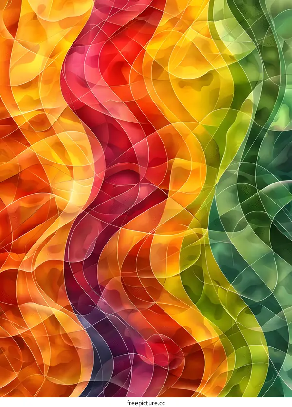 Abstract Colorful Waves Background