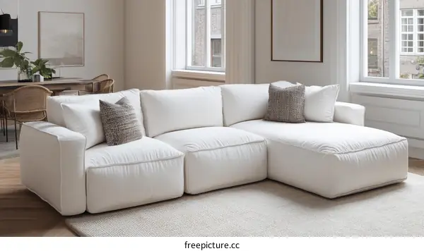 Modern Minimalist Sectional Sofa in a Stylish Living Room