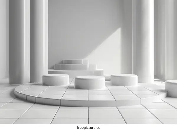 White Podium for Product Launch or Event